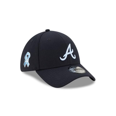 Blue Atlanta Braves Hat - New Era MLB Father's Day 39THIRTY Stretch Fit Caps USA2045169